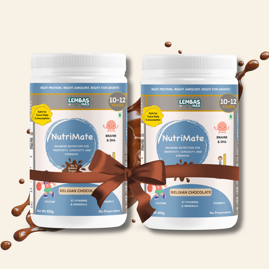 Pack of 2 - NutriMate 10-12 Years Milk Mix, 400 g, Boy/Girl, Belgian Chocolate