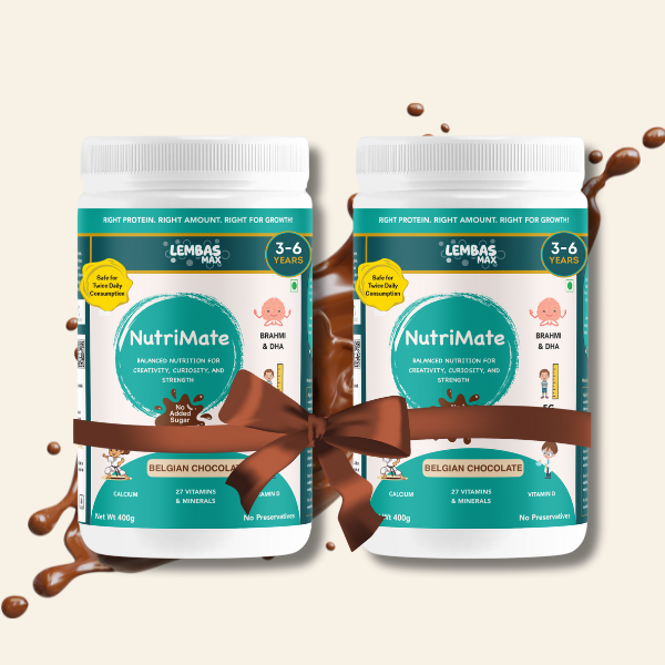 Get a Month's supply - NutriMate 3 to 6 Years Milk Mix, 400 g, Boy/Girl, Belgian Chocolate