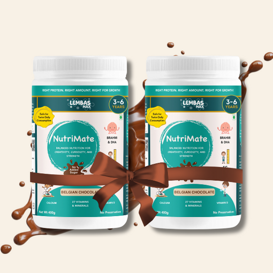 Get a Month's supply - NutriMate 3 to 6 Years Milk Mix, 400 g, Boy/Girl, Belgian Chocolate
