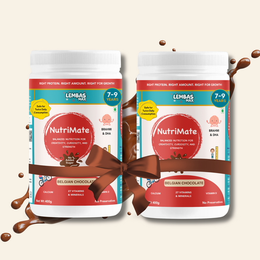 Pack of 2 - NutriMate 7-9 Years Milk Mix, 400 g, Boy/Girl, Belgian Chocolate